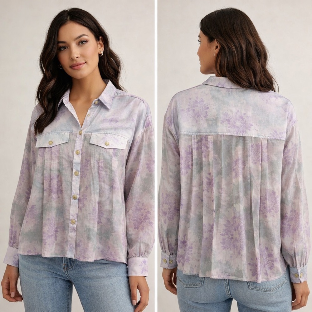 Mystree Lilac Floral Button Down Shirt
02-0077